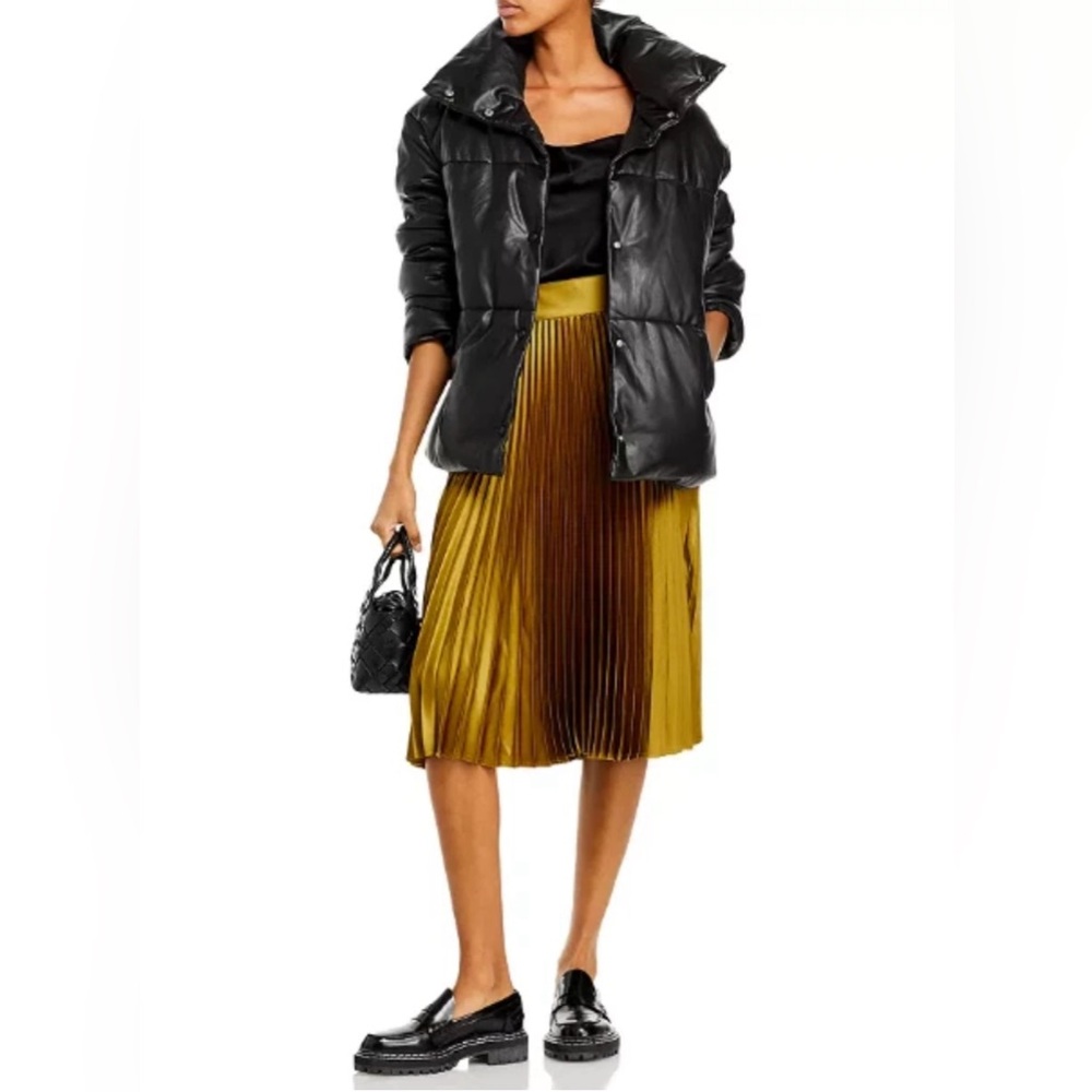NWT Bagatelle Women's Black Leather Oversize Puffer Jacket Coat